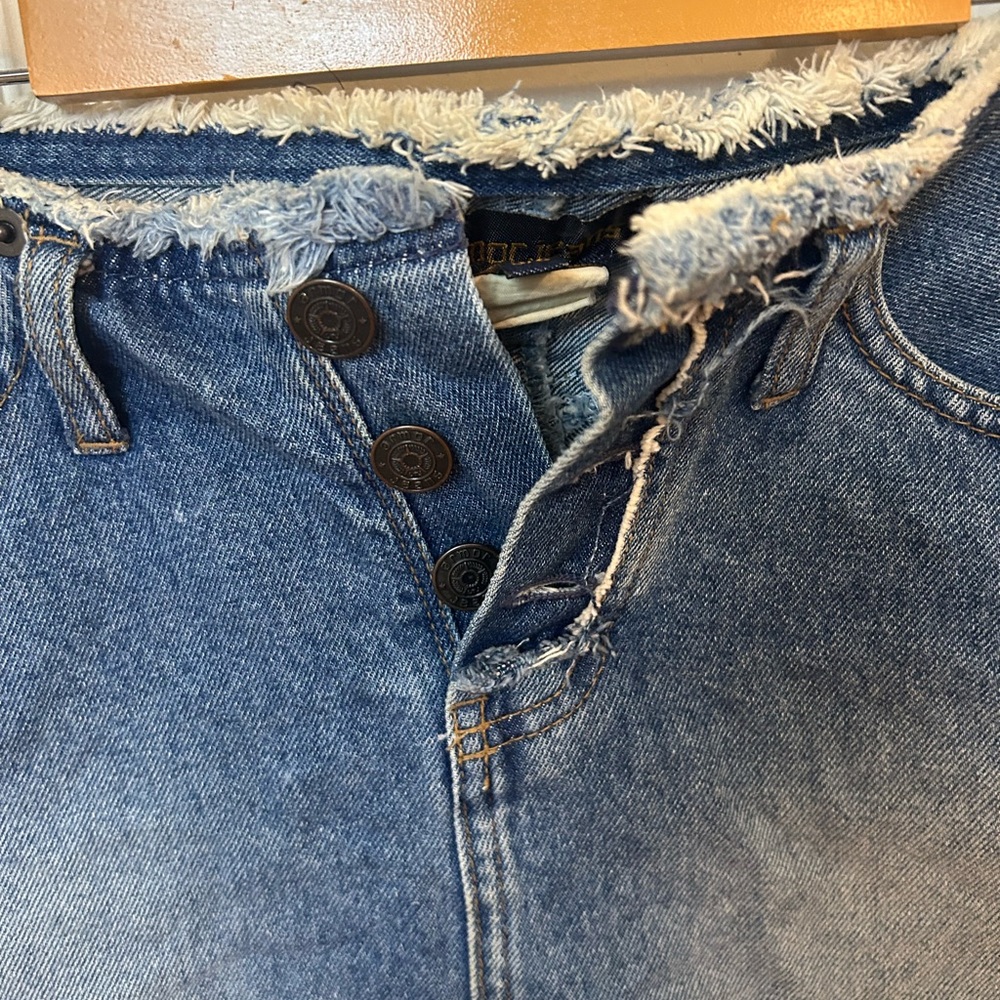 Blue Ruffled Cut Out Mini Skirt❤️ - Picture 2 of 7